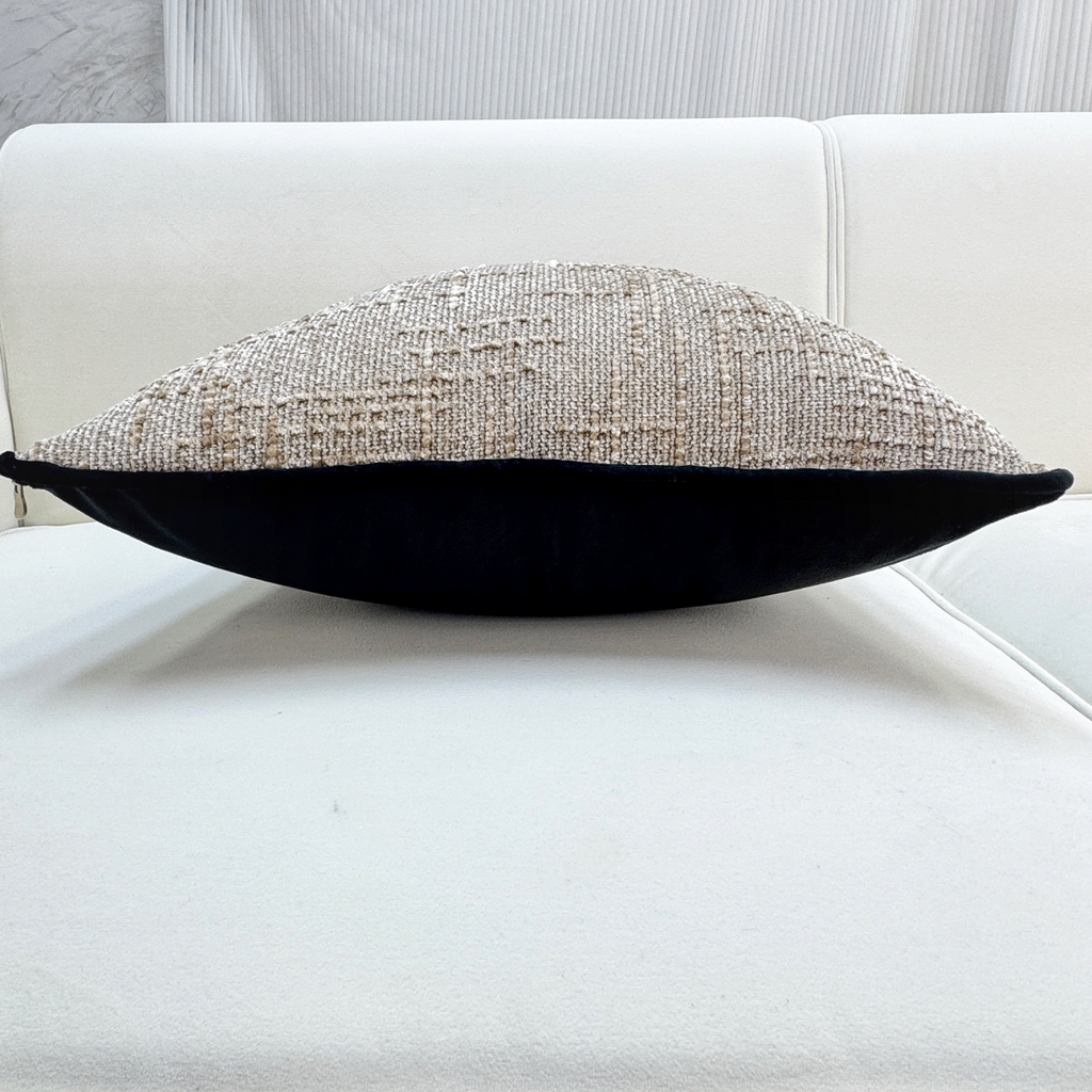 91家纺网 家纺一手货源 找家纺 爱家居 2025新款纯色加厚雪尼尔纹理抱枕轻奢家居靠垫沙发床头靠包枕可拆洗 轻奢雪尼尔—卡其色