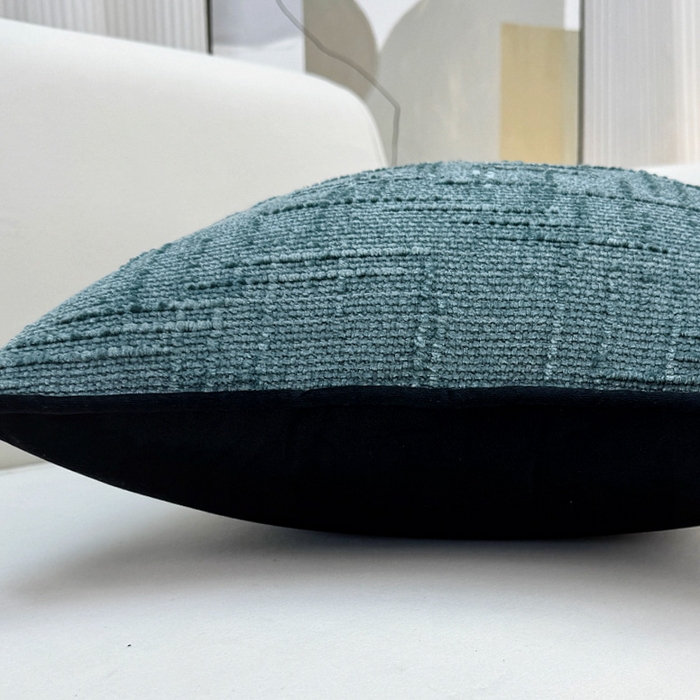 91家纺网 家纺一手货源 找家纺 爱家居 2025新款纯色加厚雪尼尔纹理抱枕轻奢家居靠垫沙发床头靠包枕可拆洗 轻奢雪尼尔—蓝色