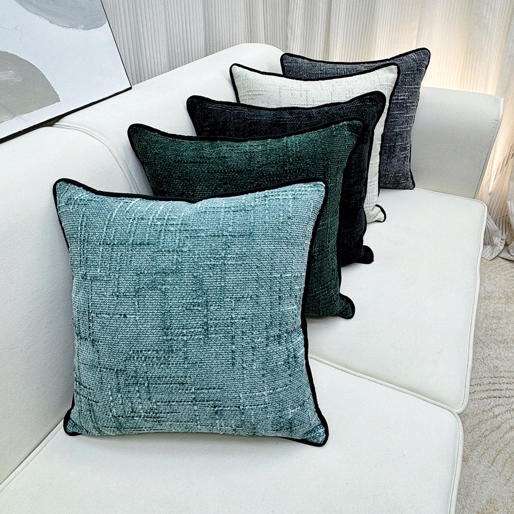 91家纺网 家纺一手货源 找家纺 爱家居 2025新款纯色加厚雪尼尔纹理抱枕轻奢家居靠垫沙发床头靠包枕可拆洗 组合图