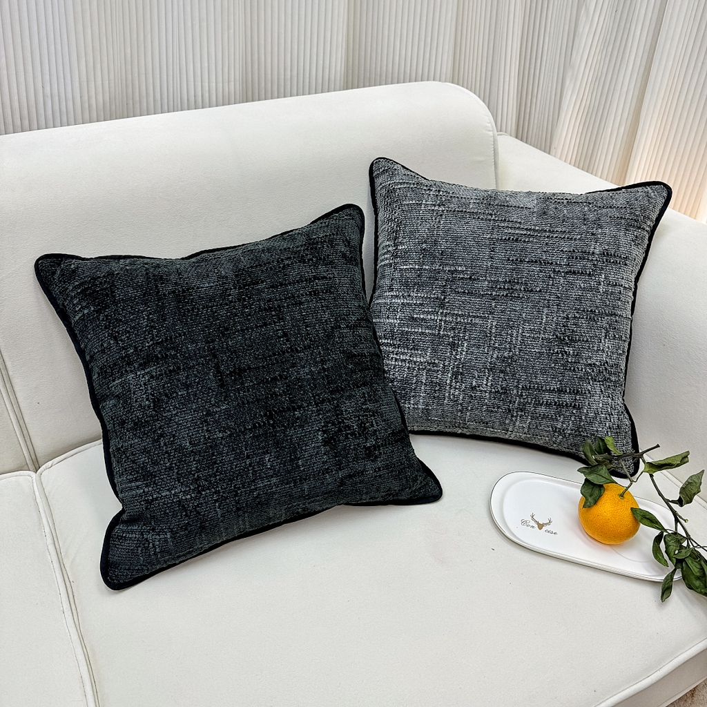 91家纺网 家纺一手货源 找家纺 爱家居 2025新款纯色加厚雪尼尔纹理抱枕轻奢家居靠垫沙发床头靠包枕可拆洗 组合图