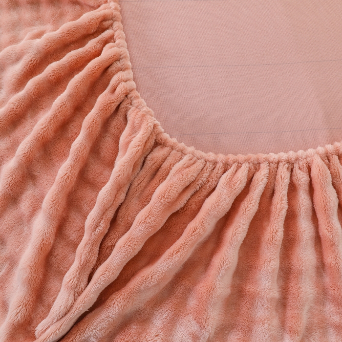 91家纺网 家纺一手货源 找家纺 卡诗兰 2025新款泡泡绒床笠 橙色