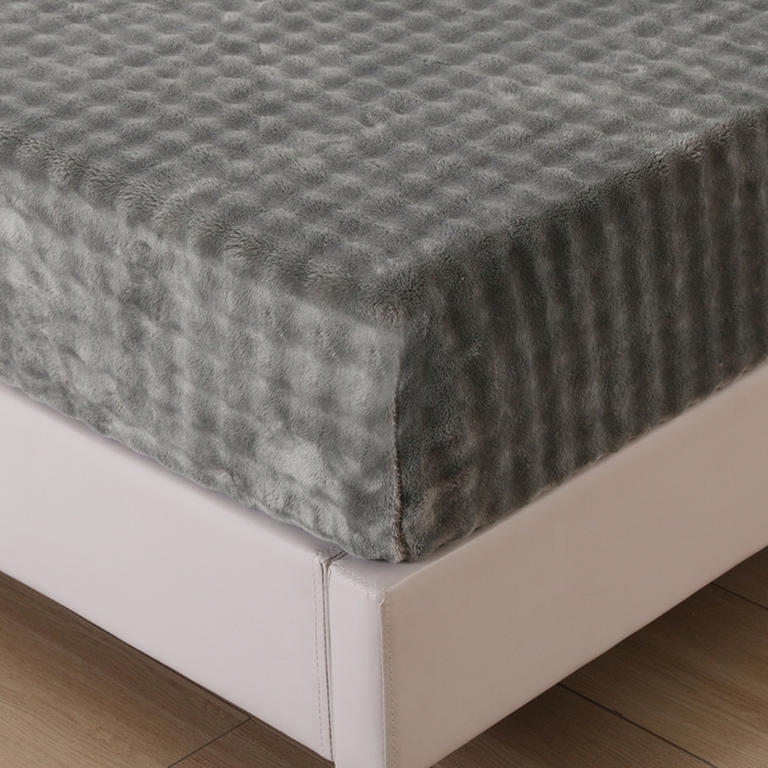 91家纺网 家纺一手货源 找家纺 卡诗兰 2025新款泡泡绒床笠 深灰