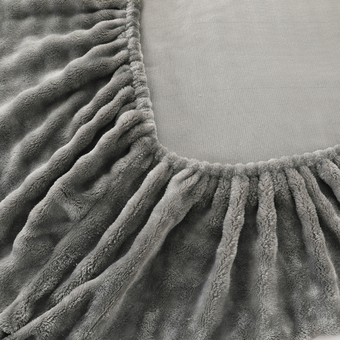 91家纺网 家纺一手货源 找家纺 卡诗兰 2025新款泡泡绒床笠 深灰