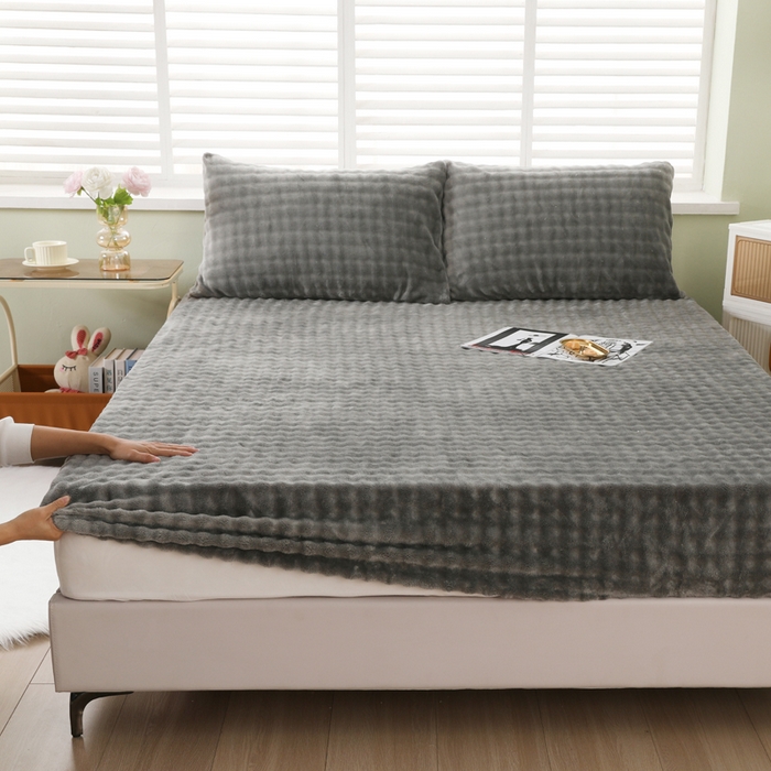 卡诗兰 2025新款泡泡绒床笠 深灰