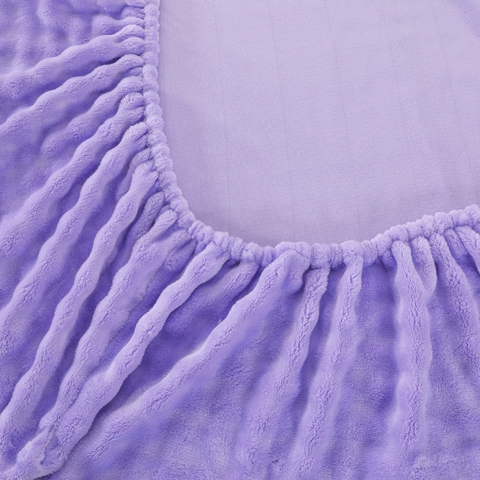 91家纺网 家纺一手货源 找家纺 卡诗兰 2025新款泡泡绒床笠 紫色