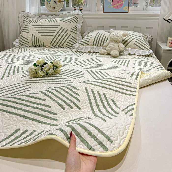 91家纺网 家纺一手货源 找家纺 羽爱家纺 新款舒适可定制全棉防滑床盖软席伯克利