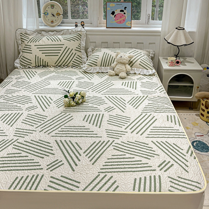 91家纺网 家纺一手货源 找家纺 羽爱家纺 新款舒适可定制全棉防滑床盖软席伯克利