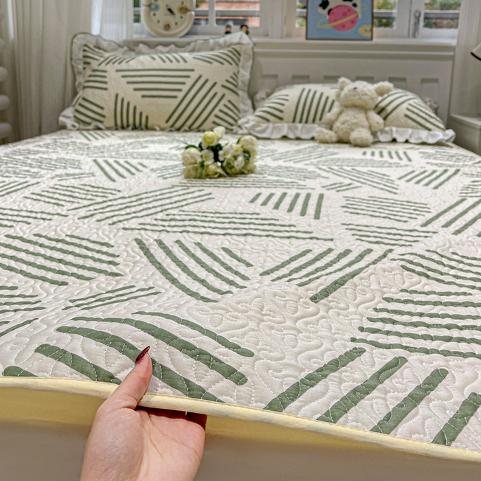 91家纺网 家纺一手货源 找家纺 羽爱家纺 新款舒适可定制全棉防滑床盖软席伯克利