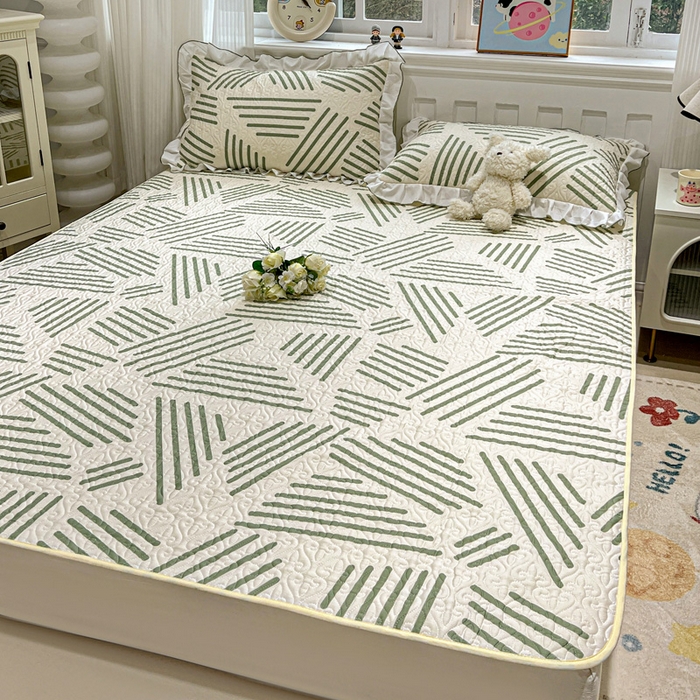 91家纺网 家纺一手货源 找家纺 羽爱家纺 新款舒适可定制全棉防滑床盖软席伯克利