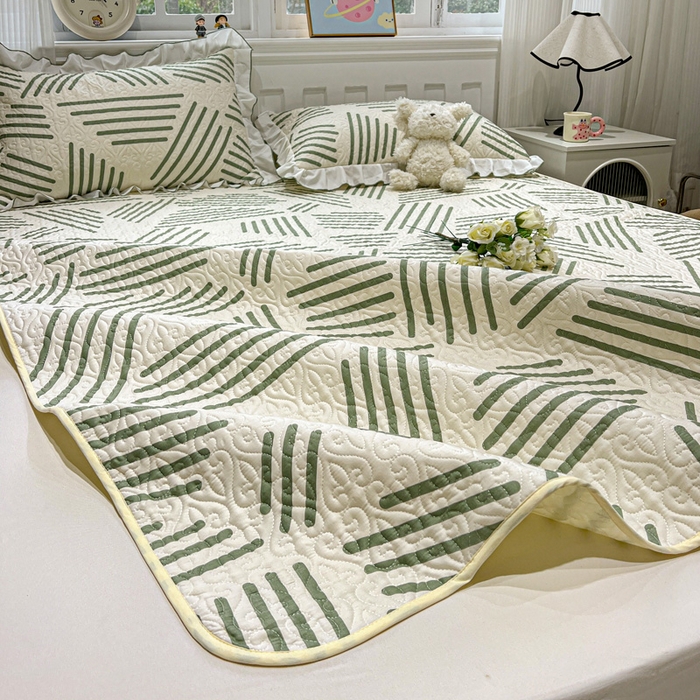 91家纺网 家纺一手货源 找家纺 羽爱家纺 新款舒适可定制全棉防滑床盖软席伯克利