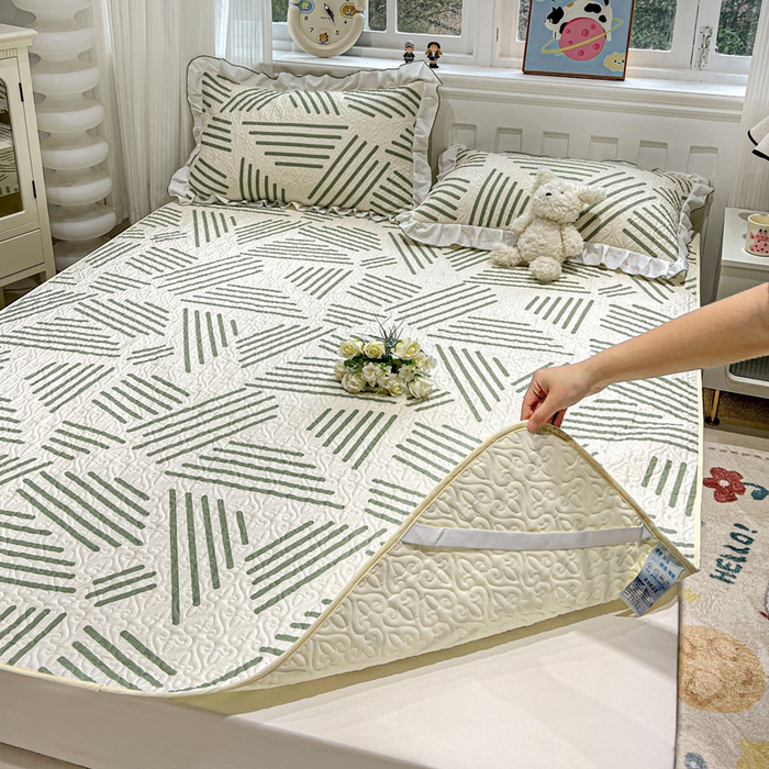 91家纺网 家纺一手货源 找家纺 羽爱家纺 新款舒适可定制全棉防滑床盖软席伯克利