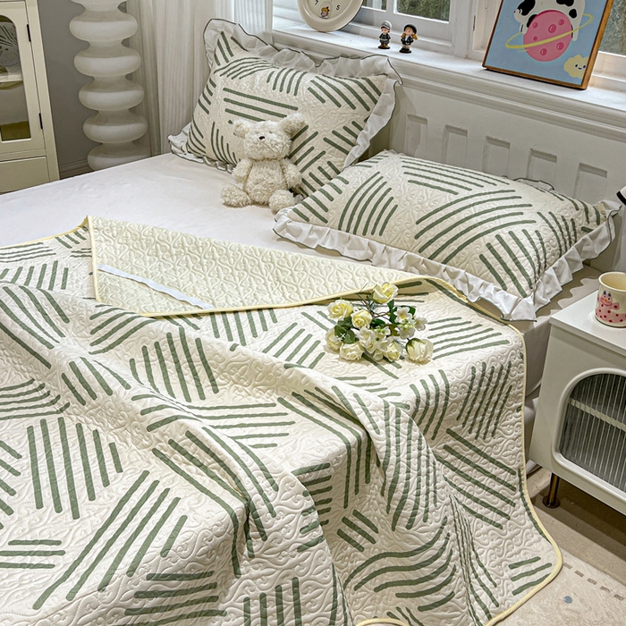 91家纺网 家纺一手货源 找家纺 羽爱家纺 新款舒适可定制全棉防滑床盖软席伯克利