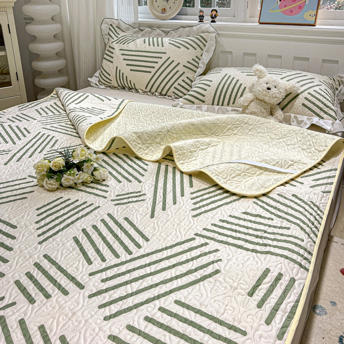 91家纺网 家纺一手货源 找家纺 羽爱家纺 新款舒适可定制全棉防滑床盖软席伯克利