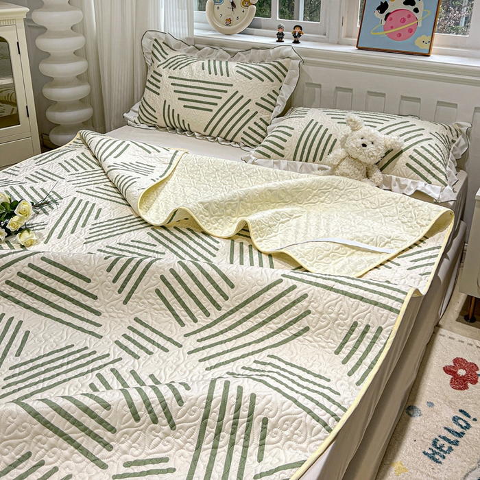 91家纺网 家纺一手货源 找家纺 羽爱家纺 新款舒适可定制全棉防滑床盖软席伯克利