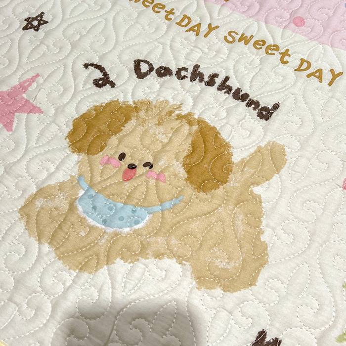 91家纺网 家纺一手货源 找家纺 羽爱家纺 2025新款舒适可定制全棉防滑床盖软席欢乐玩伴