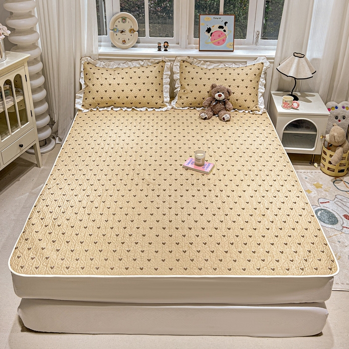 羽爱家纺 2025新款舒适可定制全棉防滑床盖软席欢喜