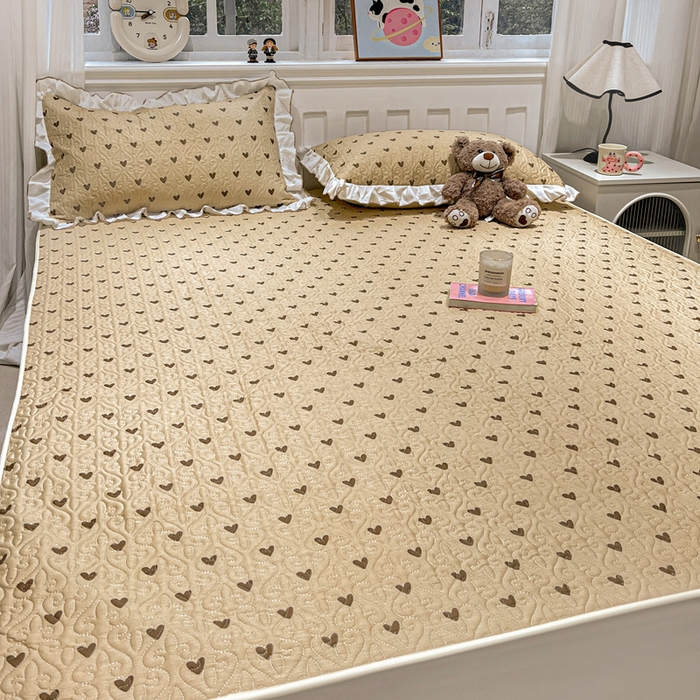 91家纺网 家纺一手货源 找家纺 羽爱家纺 2025新款舒适可定制全棉防滑床盖软席欢喜