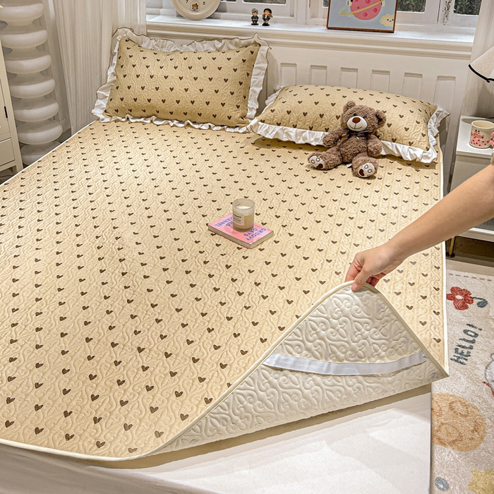 91家纺网 家纺一手货源 找家纺 羽爱家纺 2025新款舒适可定制全棉防滑床盖软席欢喜