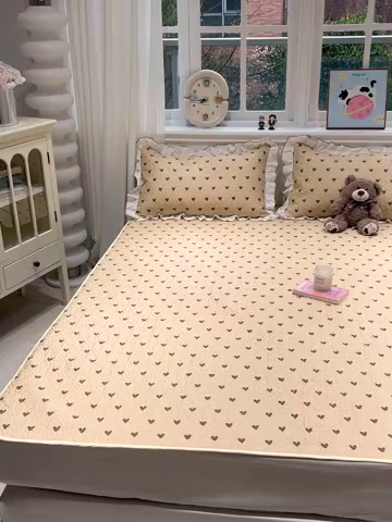 91家纺网 家纺一手货源 找家纺 羽爱家纺 2025新款舒适可定制全棉防滑床盖软席欢喜