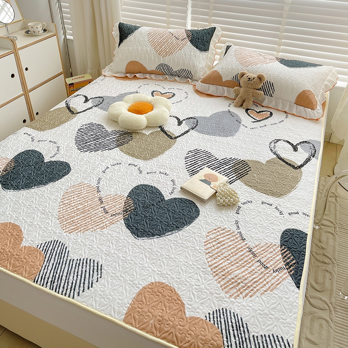 91家纺网 家纺一手货源 找家纺 羽爱家纺 2025新款舒适可定制全棉防滑床盖软席卡布奇诺