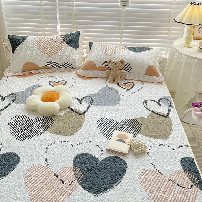 91家纺网 家纺一手货源 找家纺 羽爱家纺 2025新款舒适可定制全棉防滑床盖软席卡布奇诺