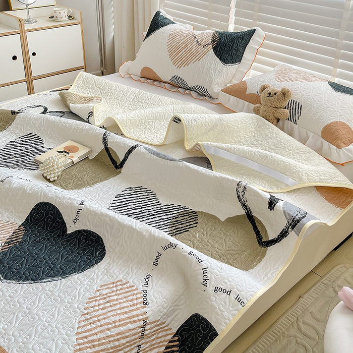 91家纺网 家纺一手货源 找家纺 羽爱家纺 2025新款舒适可定制全棉防滑床盖软席卡布奇诺