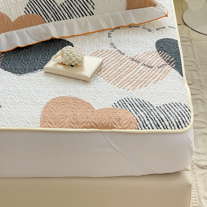 91家纺网 家纺一手货源 找家纺 羽爱家纺 2025新款舒适可定制全棉防滑床盖软席卡布奇诺