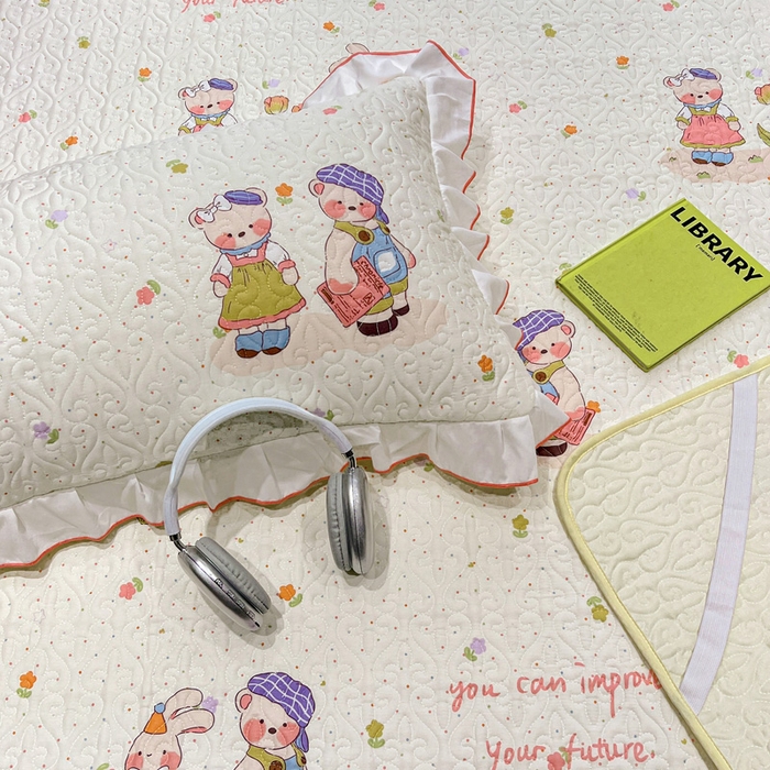 91家纺网 家纺一手货源 找家纺 羽爱家纺 2025新款舒适可定制全棉防滑床盖软席可爱多