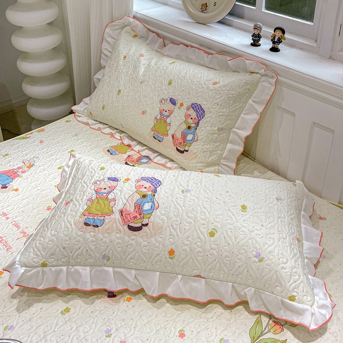 91家纺网 家纺一手货源 找家纺 羽爱家纺 2025新款舒适可定制全棉防滑床盖软席可爱多