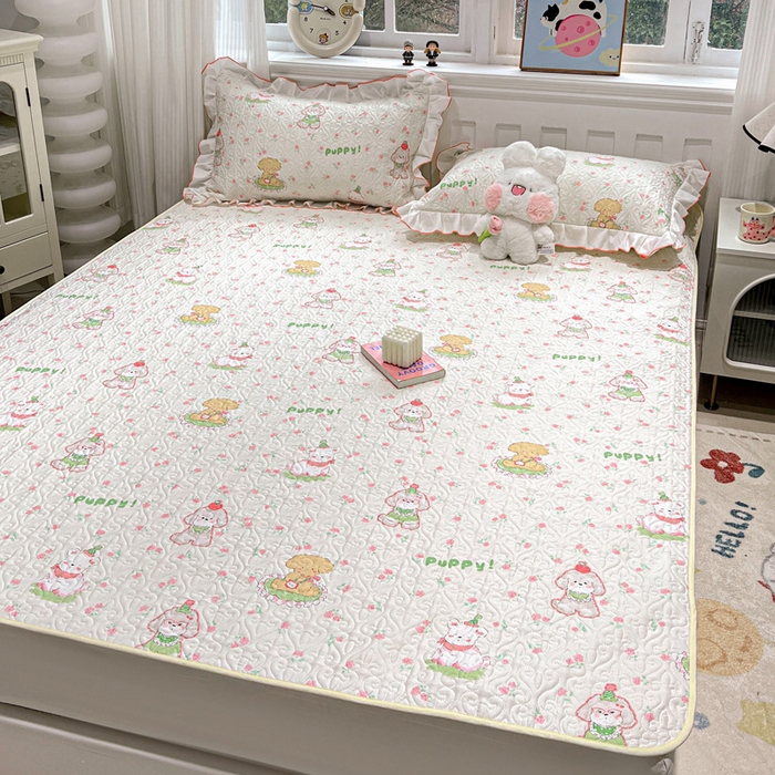 91家纺网 家纺一手货源 找家纺 羽爱家纺 2025新款舒适可定制全棉防滑床盖软席可爱萌宠