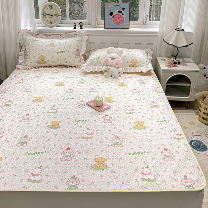 91家纺网 家纺一手货源 找家纺 羽爱家纺 2025新款舒适可定制全棉防滑床盖软席可爱萌宠