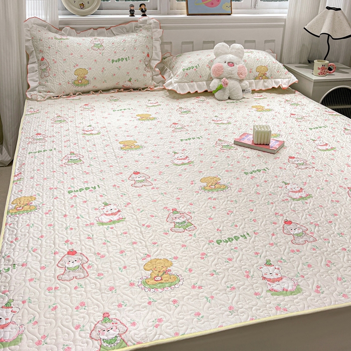 91家纺网 家纺一手货源 找家纺 羽爱家纺 2025新款舒适可定制全棉防滑床盖软席可爱萌宠