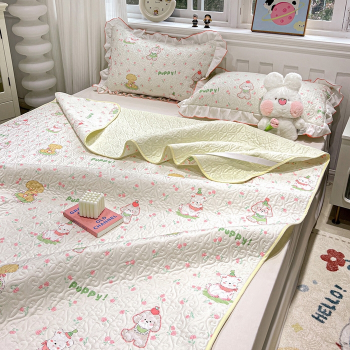 91家纺网 家纺一手货源 找家纺 羽爱家纺 2025新款舒适可定制全棉防滑床盖软席可爱萌宠