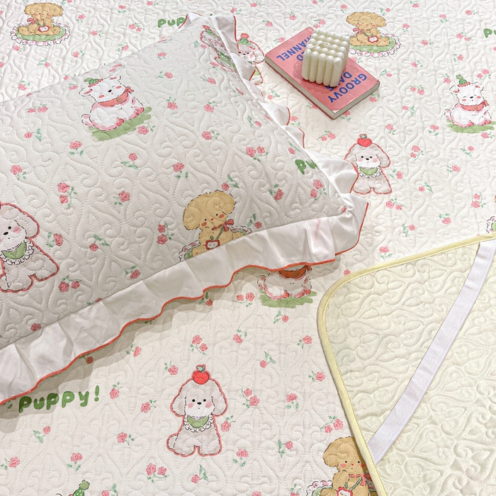 91家纺网 家纺一手货源 找家纺 羽爱家纺 2025新款舒适可定制全棉防滑床盖软席可爱萌宠