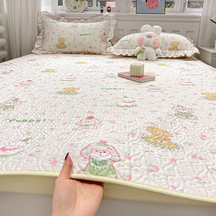 91家纺网 家纺一手货源 找家纺 羽爱家纺 2025新款舒适可定制全棉防滑床盖软席可爱萌宠