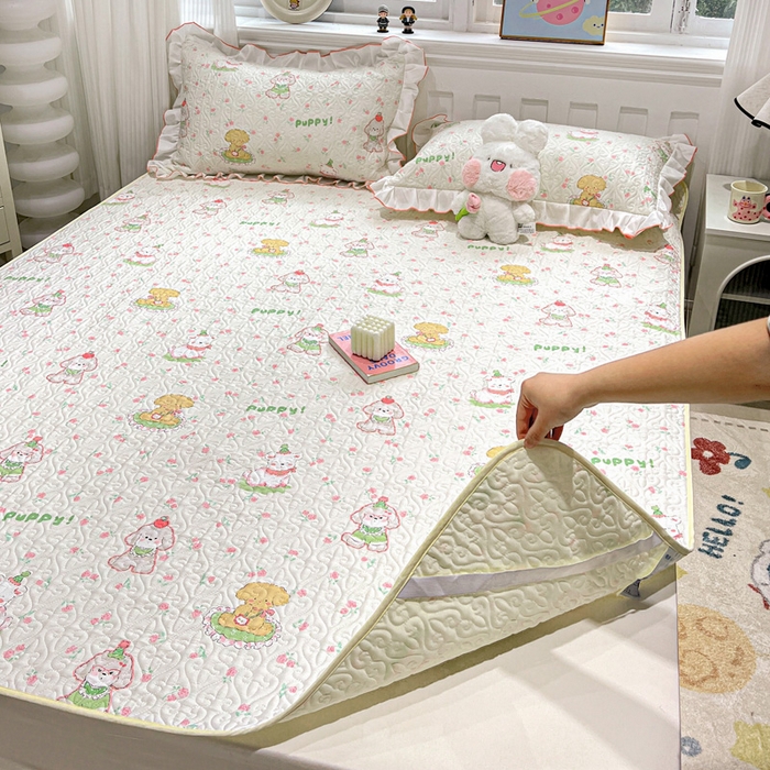 91家纺网 家纺一手货源 找家纺 羽爱家纺 2025新款舒适可定制全棉防滑床盖软席可爱萌宠