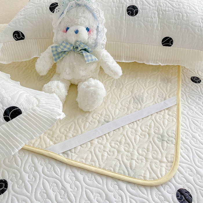 91家纺网 家纺一手货源 找家纺 羽爱家纺 2025新款舒适可定制全棉防滑床盖软席浪漫波点