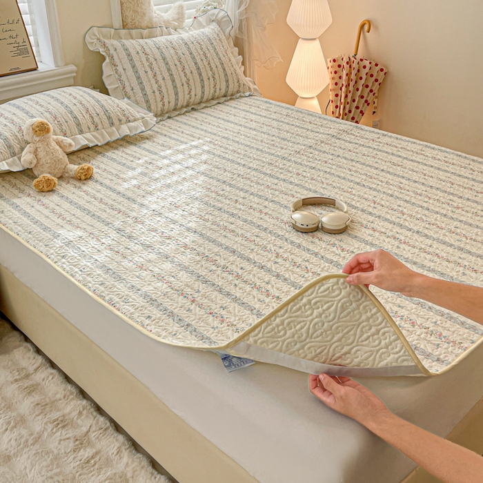 91家纺网 家纺一手货源 找家纺 羽爱家纺 2025新款舒适可定制全棉防滑床盖软席轻悠花梦