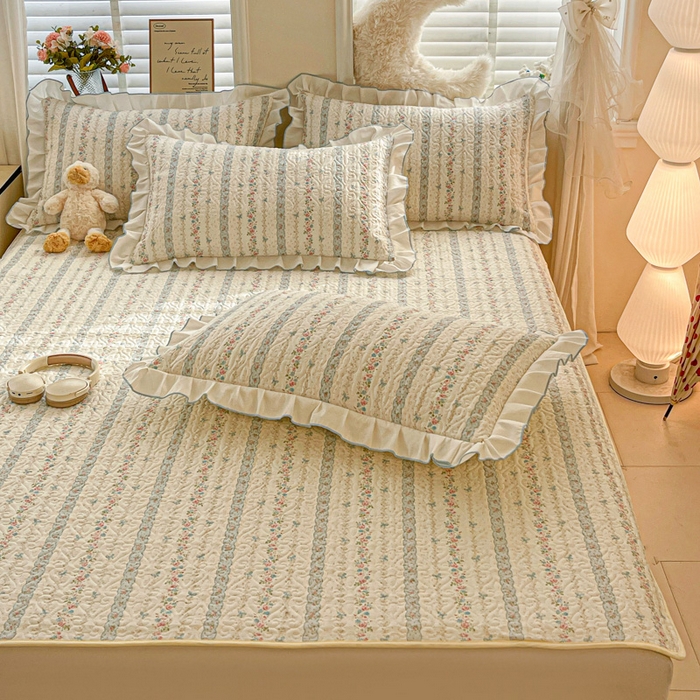 91家纺网 家纺一手货源 找家纺 羽爱家纺 2025新款舒适可定制全棉防滑床盖软席轻悠花梦