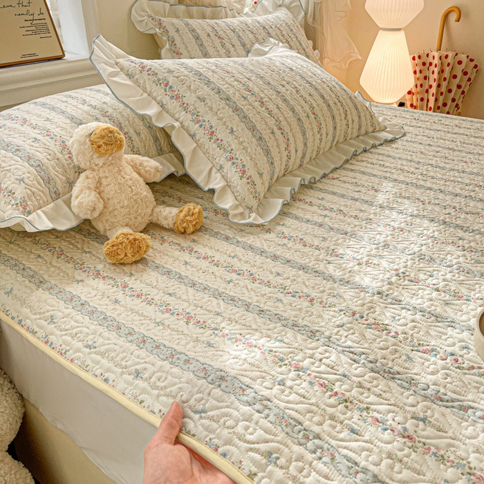 91家纺网 家纺一手货源 找家纺 羽爱家纺 2025新款舒适可定制全棉防滑床盖软席轻悠花梦