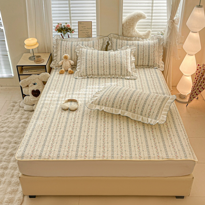 羽爱家纺 2025新款舒适可定制全棉防滑床盖软席轻悠花梦