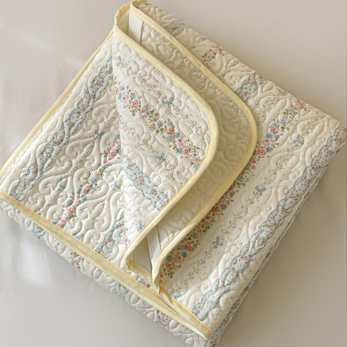 91家纺网 家纺一手货源 找家纺 羽爱家纺 2025新款舒适可定制全棉防滑床盖软席轻悠花梦