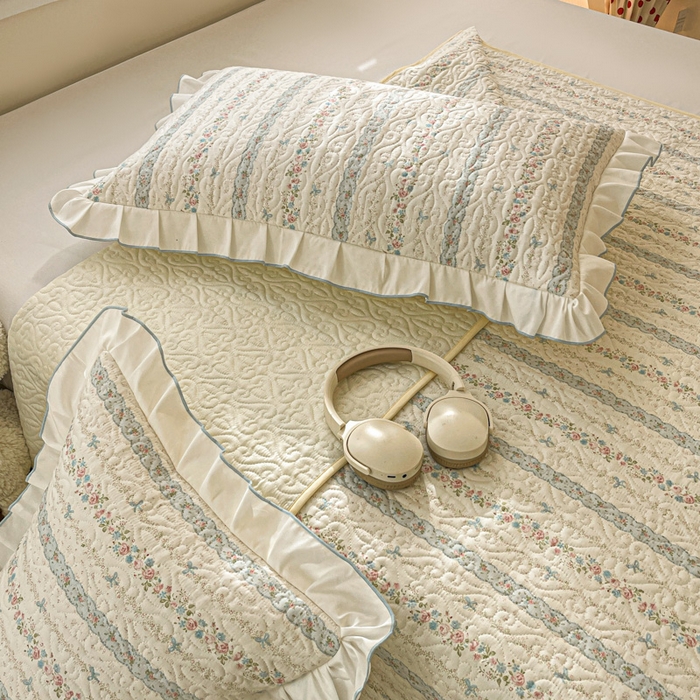 91家纺网 家纺一手货源 找家纺 羽爱家纺 2025新款舒适可定制全棉防滑床盖软席轻悠花梦