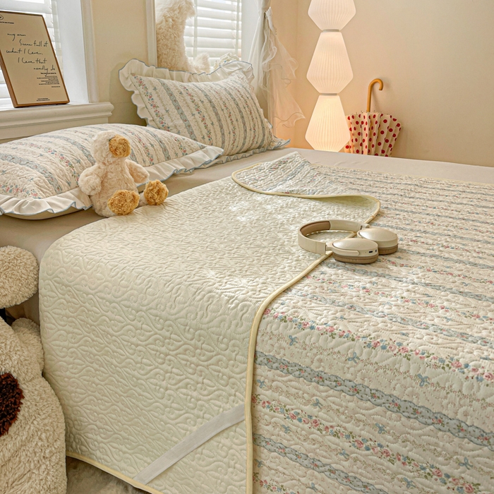 91家纺网 家纺一手货源 找家纺 羽爱家纺 2025新款舒适可定制全棉防滑床盖软席轻悠花梦