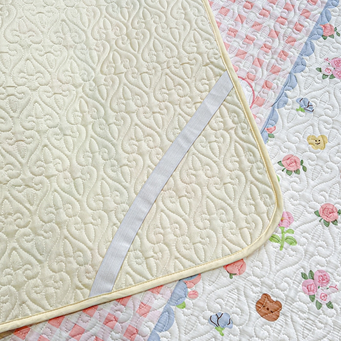 91家纺网 家纺一手货源 找家纺 羽爱家纺 2025新款舒适可定制全棉防滑床盖软席情话微甜