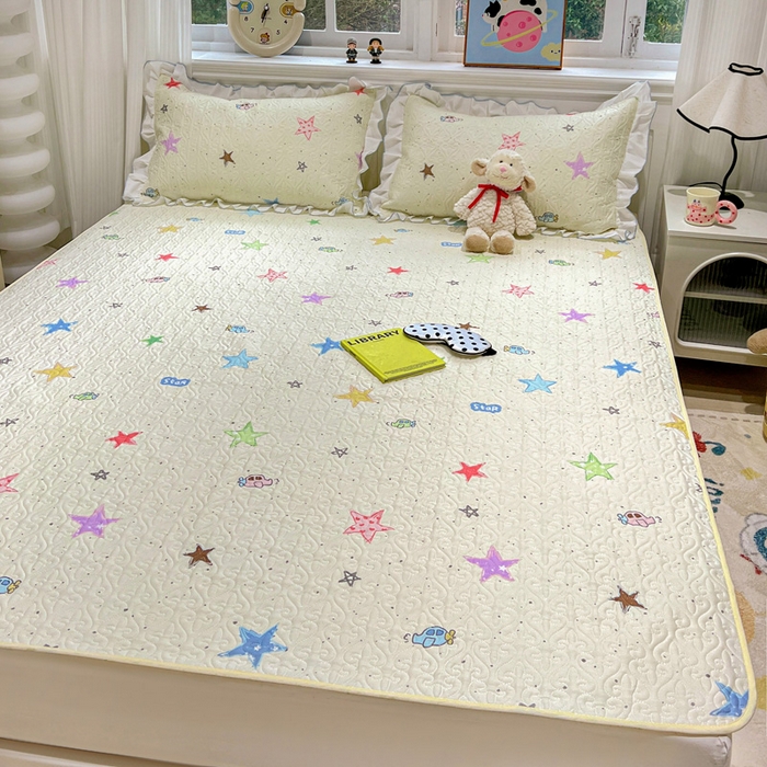 91家纺网 家纺一手货源 找家纺 羽爱家纺 2025新款舒适可定制全棉防滑床盖软席天使之星