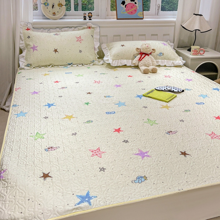 91家纺网 家纺一手货源 找家纺 羽爱家纺 2025新款舒适可定制全棉防滑床盖软席天使之星