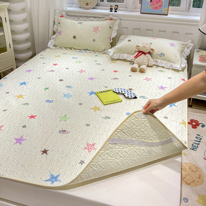 91家纺网 家纺一手货源 找家纺 羽爱家纺 2025新款舒适可定制全棉防滑床盖软席天使之星