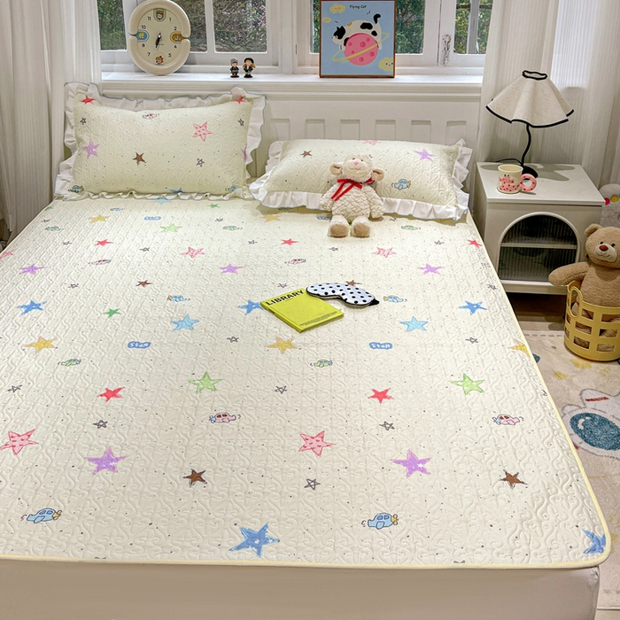 91家纺网 家纺一手货源 找家纺 羽爱家纺 2025新款舒适可定制全棉防滑床盖软席天使之星