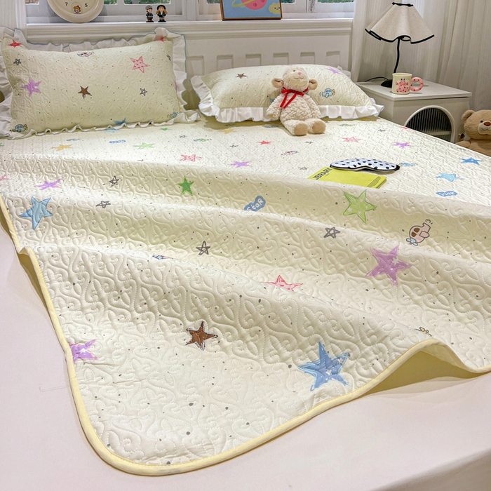 91家纺网 家纺一手货源 找家纺 羽爱家纺 2025新款舒适可定制全棉防滑床盖软席天使之星